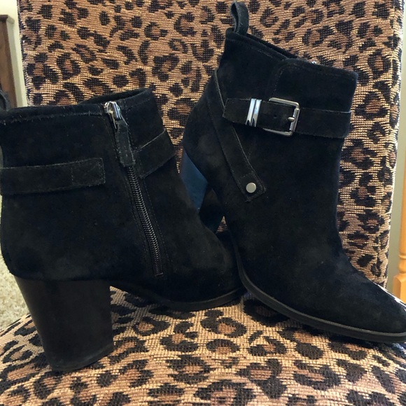 Franco Sarto L-Delancy Suede Ankle Boot - Black, Size 9 - Picture 5 of 10
